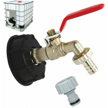 Hurtigkoblingshane, IBC-tankhaneadapter med 1/2" slangekobling S60X6-gevind Messing-udskiftningskoblingsventiler Holdbar og pålidelig til haveafløb