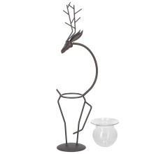 Creatieve metalen plantenstandaard met kattenthema, vaashouder, stijlvolle decoratie, duurzaam ijzeren frame voor woonkamer, keuken en kantoor.