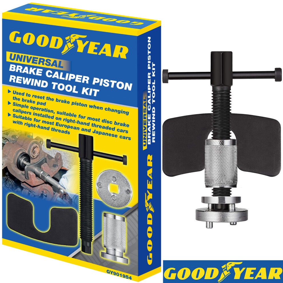 Goodyear Right Handed Brake Caliper Piston Rewind Tool Kit Set Wind Back Kit 5055441445915