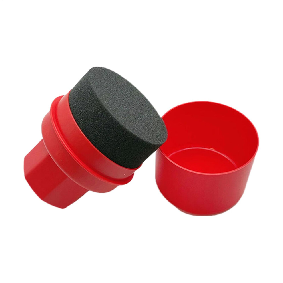 Tire Brush With Car Detailing Sponge, Compact Size, Lightweight, Rim Friendly, 4.72 X 3.35 Inches Red 9323874180762