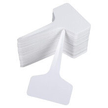 Havebrugshjælper, 100 stk. fortykkede vandtætte plastikmarkører, hvide, T-type design for nem jordindsættelse, holdbar plastik