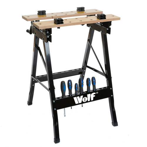 Folding Workbench Wolf Craftsman's Mobile Portable Jaw Grips Worktop 2
