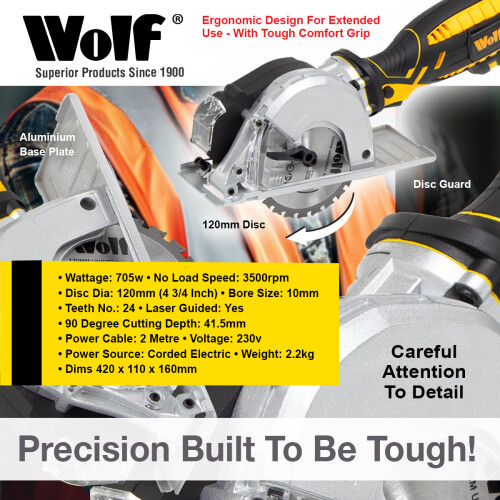 Circular Plunge Saw Wolf 120mm Multi Purpose Compact 1