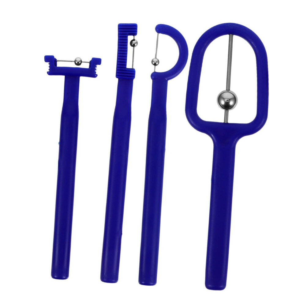 Blue Oral Muscle Trainer Tongue Exerciser Ushaped Tongue Tip Lateralization Elevation Tool 4Piece Set Speech Therapy