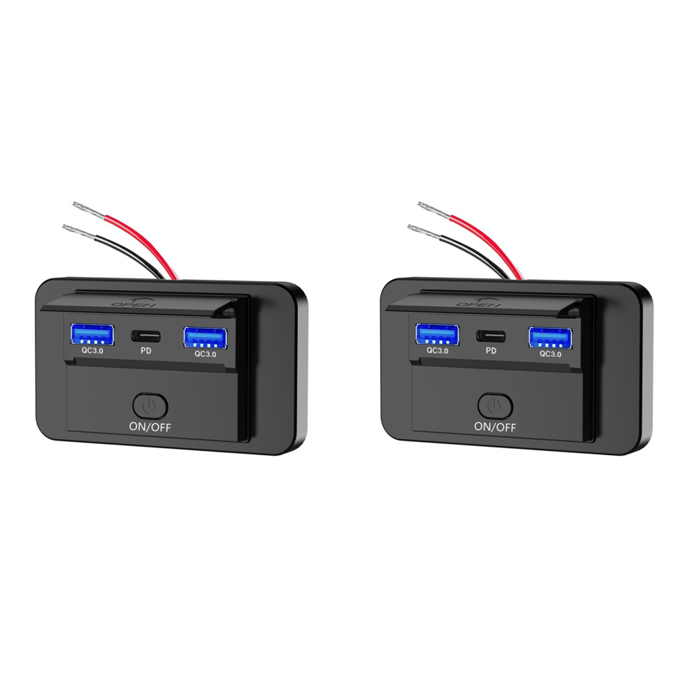 2X 66W 12V Charger Panel Wall Mount Qc3.0+Pd3.0+Qc 4854078497622