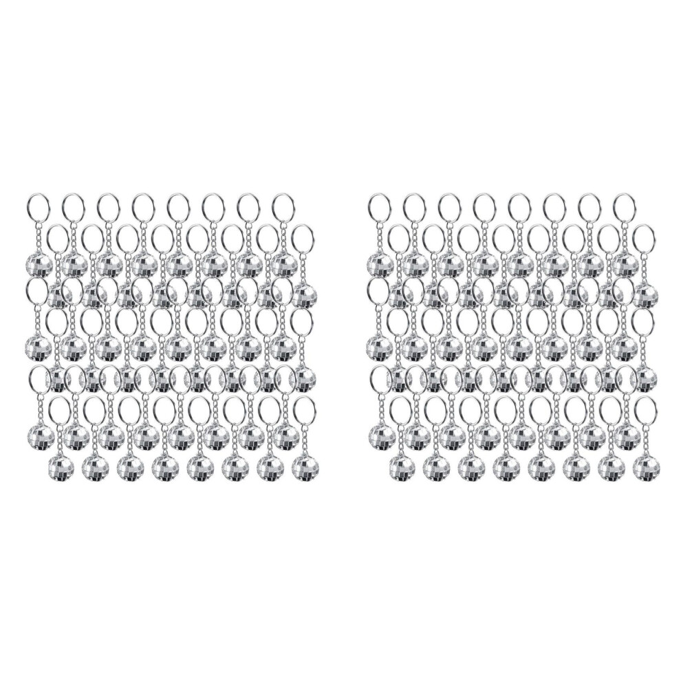 96Pcs Set Disco Ball Keychain Mirror Keyring Refle 4854078494812