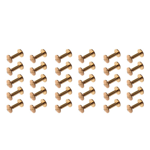 30x Arc Solid Brass Button Stud Screw Nail Back Le 1