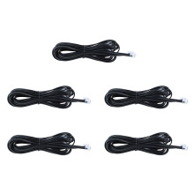 5X 6P6C RJ11 Telephone Extension Fax Modem Cable L