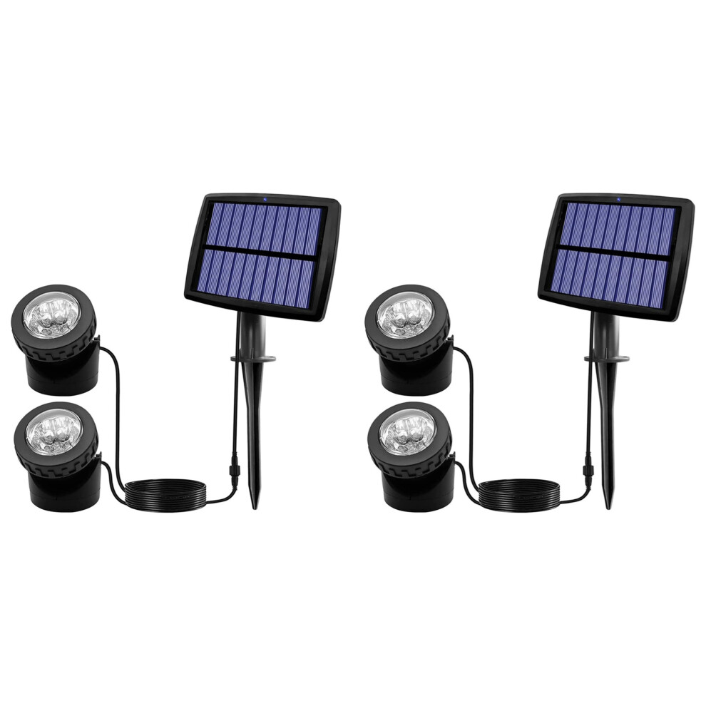 2X Solar Pond Spotlights, Led Underwater Lights Wi 4854078422280