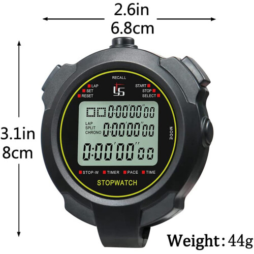 4X Digital Sports Stopwatch, 10Lap /Split Memory S 2