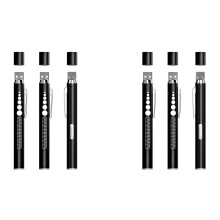 6 Rechargeable Penlights with Pupil Gauge & Ruler,