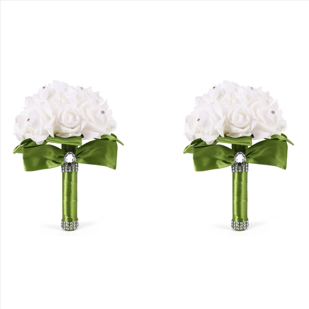 Semoic 2X Beautiful Wedding Bouquet Bridal Bridesmaid Flo