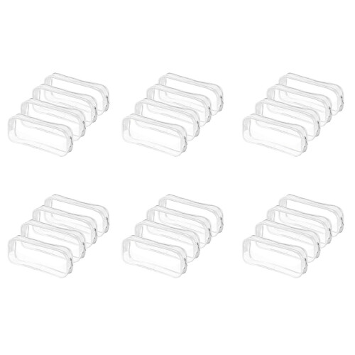 24 Pcs Clear Pencil Case Big Capacity Transparent 1