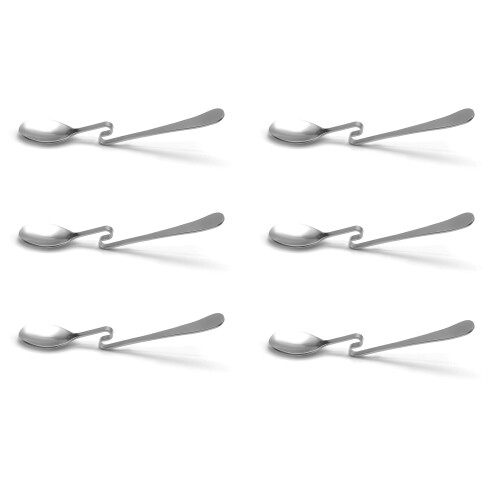 6X Cute Curved Spoon Teaspoon Condiment Drink Hang 1