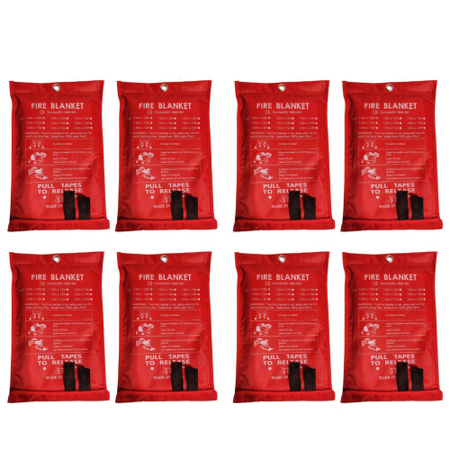 8PCS Emergency Fire Blanket, Suppression Blanket f 1