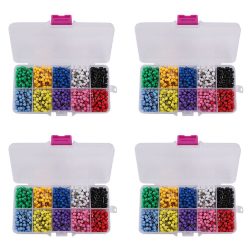 4000 Pcs Map Tacks Push Pins Plastic Head with Ste