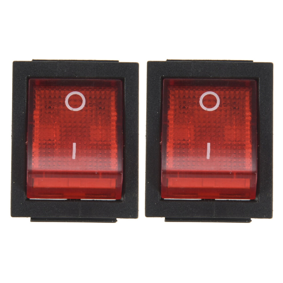 2X Red Light 4 Pin Dpst On/Off Snap In Rocker Swit 4852707561539