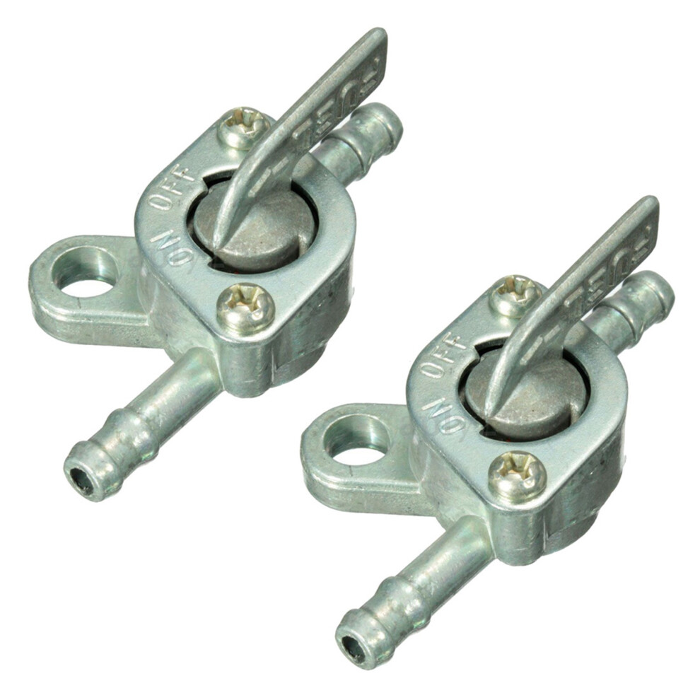 2X 1/4 Inch Inline Oil Gas Tank Tap Filter Petcock Silver 4852707562437