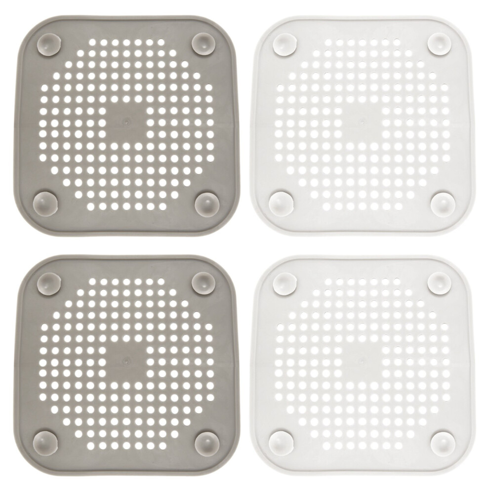 4X Square Drain Cover For Shower Hair Catcher Flat 4852707550380