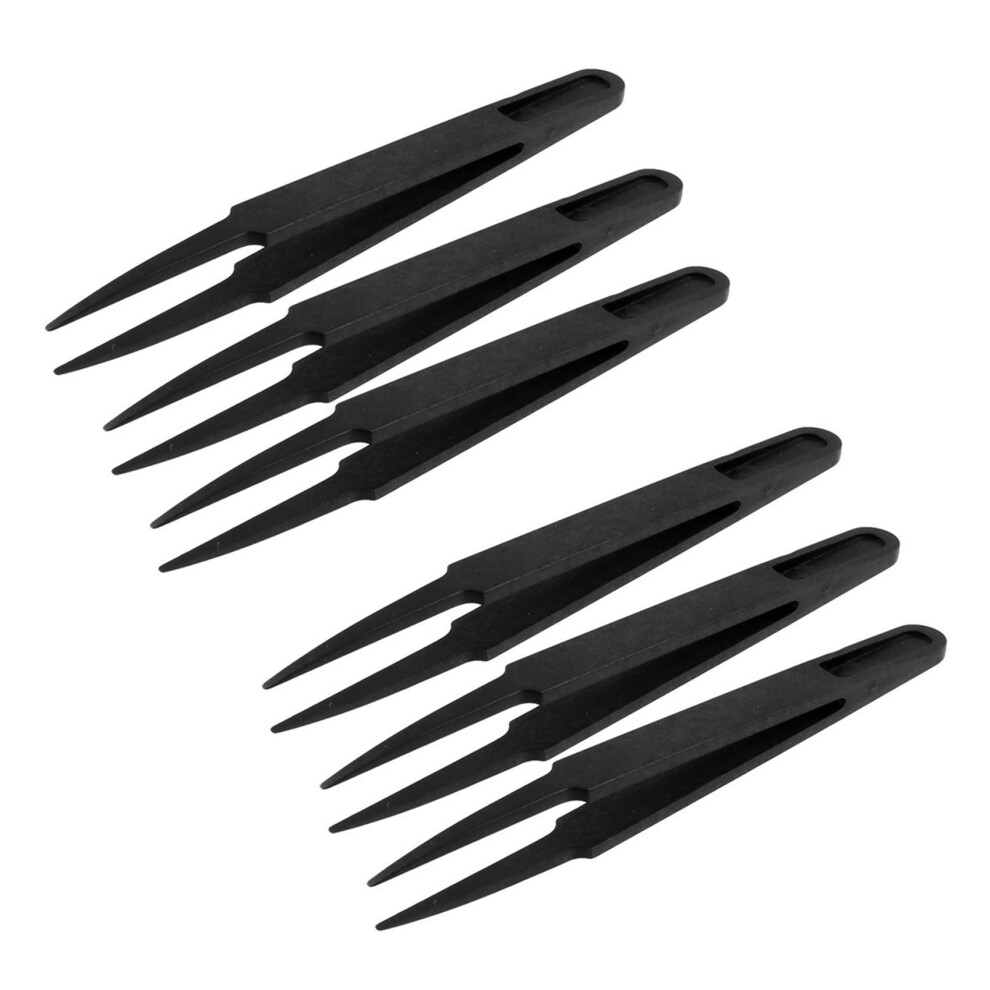 Semoic Black 6 Pcs Plastic Electronic Pointy Tip Anti-Sta