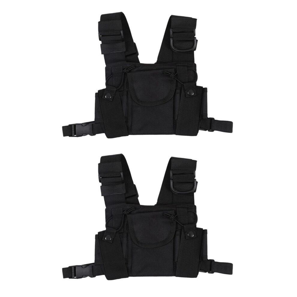 2X Radio Walkie Talkie Chest Pocket Harness Bags P 4852707563793