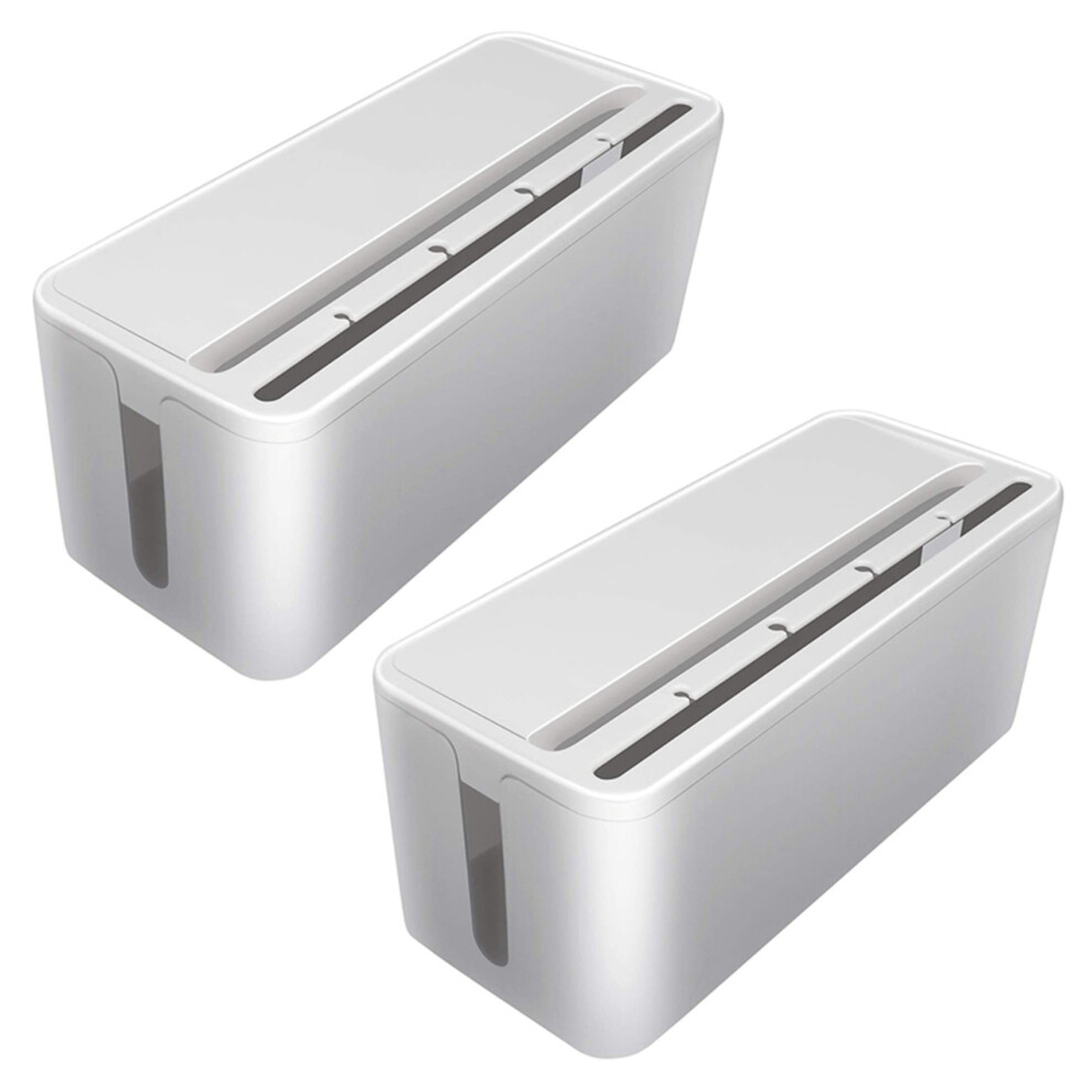 2X Cable Management Box, Abs Organizer Cord Hider 4852707547465