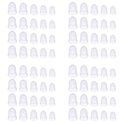 80 Pcs Fingertip Protectors, 5 Sizes Ukulele Finge 1