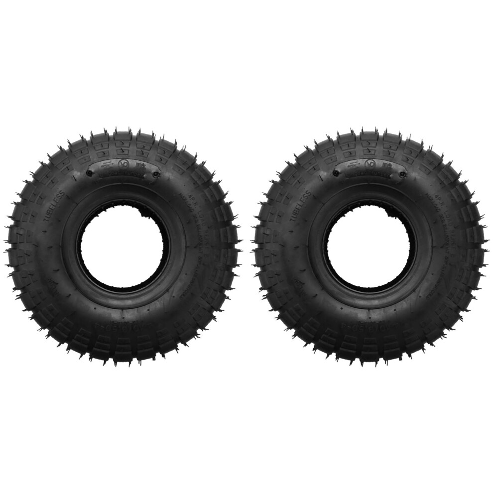 2X 4.10/3.50-4 Atv Quad Go Kart 47Cc 49Cc Chunky 4 Black 4852707550670