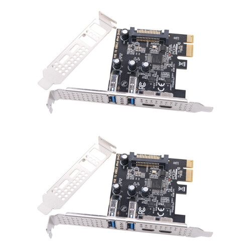 2X Type C USB 3.2 Gen1 5Gbps PCIE Card Adapter PCI