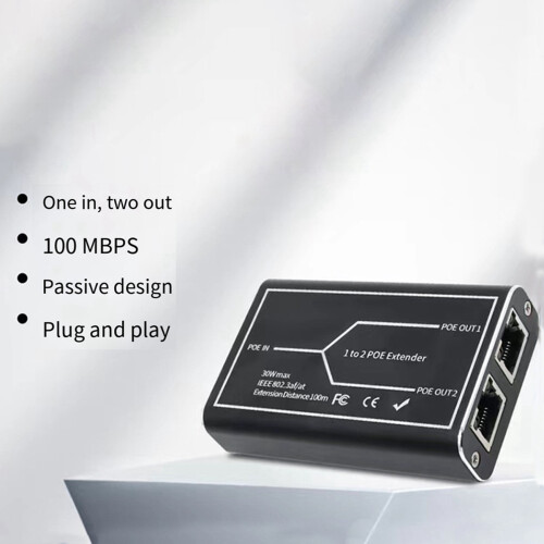 2X Gigabit POE Extender 2 Port 1000M Network Switc 2