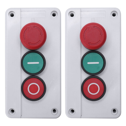 2X NC Emergency Stop NO Red Green Momentary Push B 1