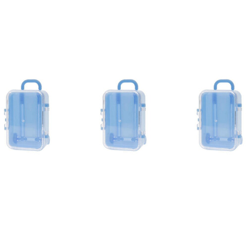 3X Blue Mini Roller Travel Suitcase Candy Box Pers 1