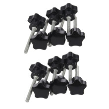 12 Pcs M6 x 50 mm Locking Star-Shaped Plastic Head