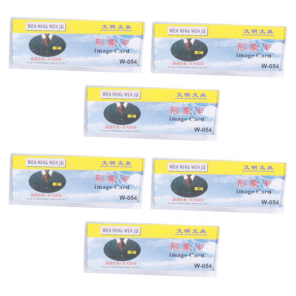 Safetypin Clear Hard Plastic Name Tag Clip Holder 4852707567401