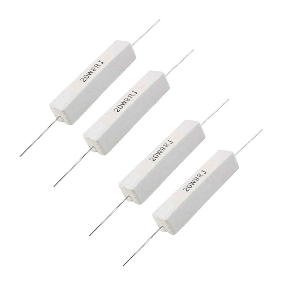 4 Pcs Wire Wound Ceramic Cement Resistor 8 Ohm 20W 4852707567708