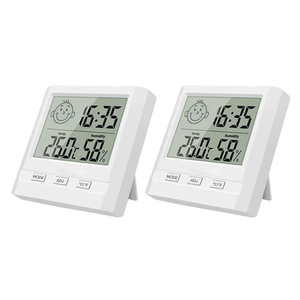 Semoic 2X Digital Indoor Hygrometer Thermometer With Time