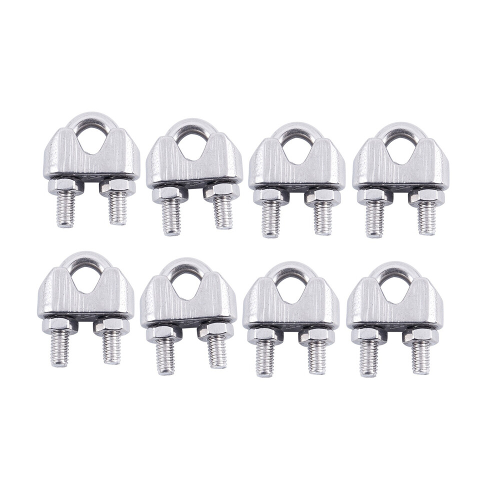 8Pcs Stainless Steel Cable Clip Saddle Clamp For 5 4854184458906