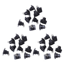 30Pcs Black XLR 3Pin Female Jack Panel Mount Chass