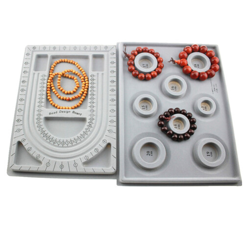 4Pcs Bead Design Board Bracelet Flocked Necklace B 2