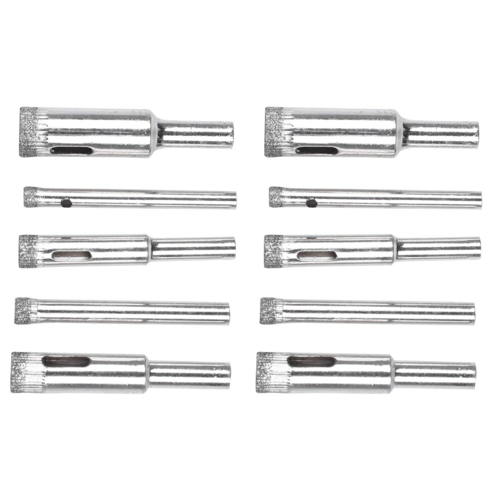 Semoic 10Pcs Diamond Coated Core Hole Saw Bit Set Tool Fo