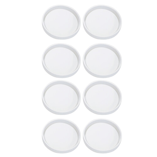 8 Pack Big Diy Round Coaster Silicone Mold, Diamet