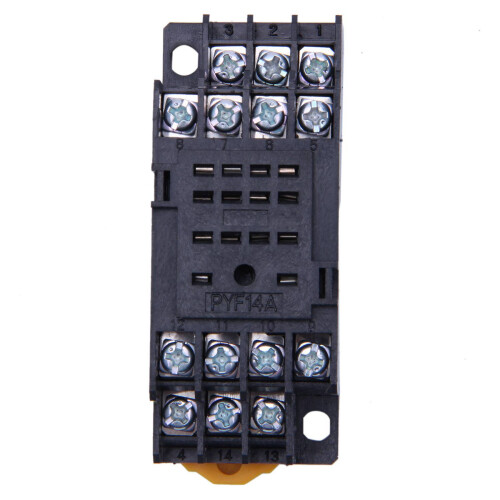 2X PYF14A DIN Rail Power Relay Socket Base 14 Pin 2