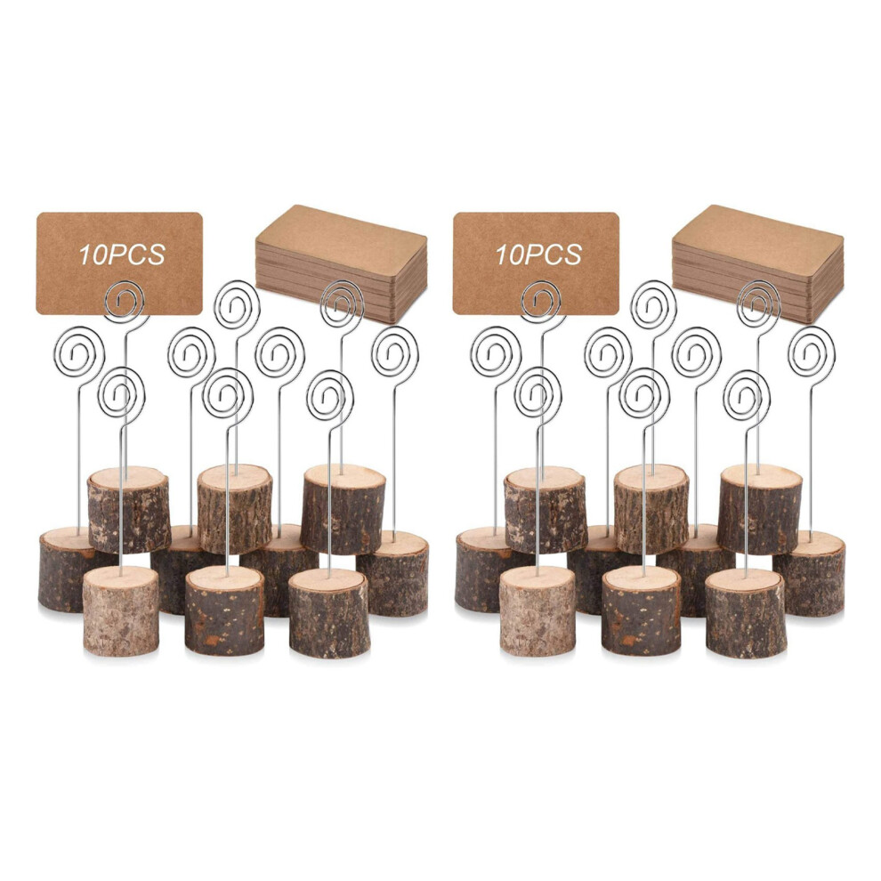 60Pc Wood Place Card Holders With Swirl Wire Cards 4854184494393