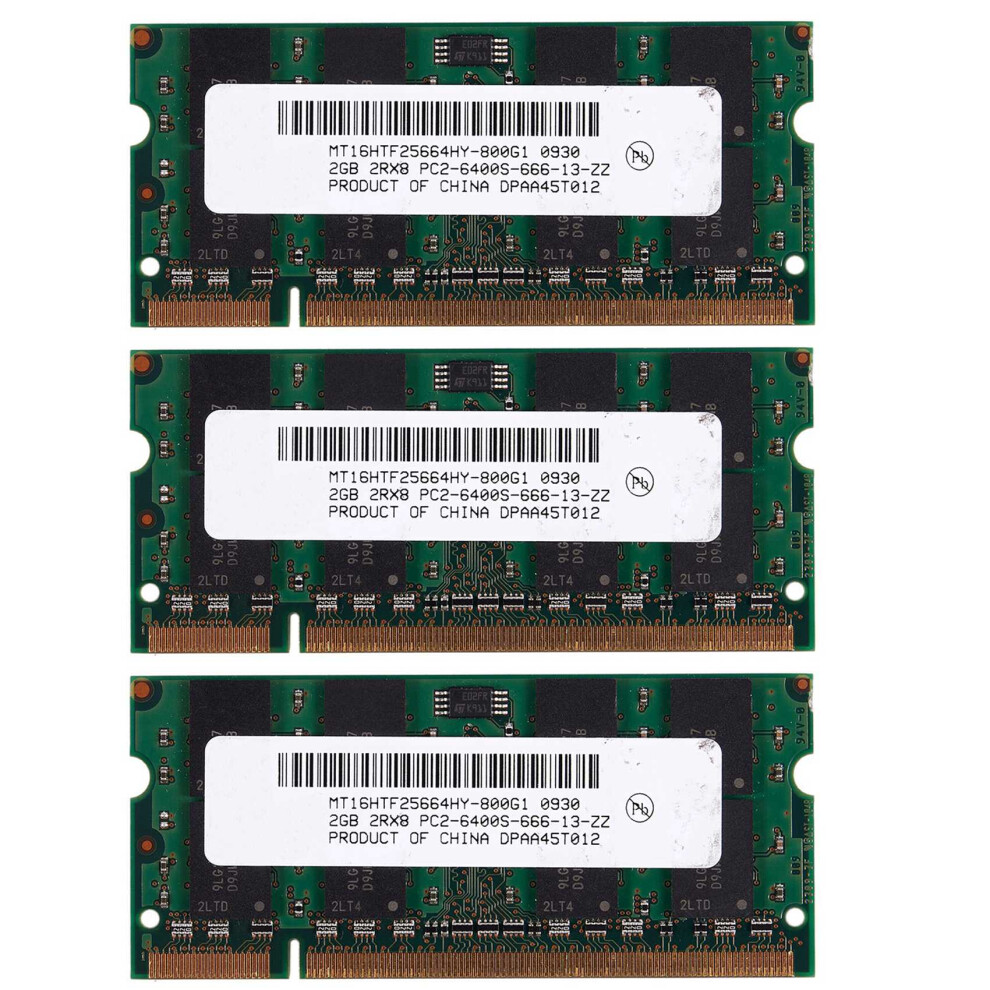 3X 2Gb Ddr2 Pc2-6400 800Mhz 200Pin 1.8V Laptop Mem 4854184468646