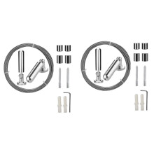 2X Wall Mount Curtain Wire Rod Set for Art Display