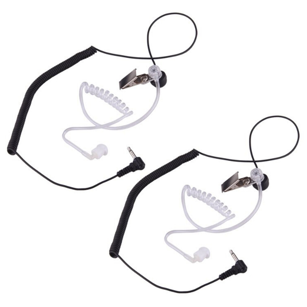 2Pcs 3.5Mm Listen Only Acoustic Tube Earpiece For Black/White 4854184402091