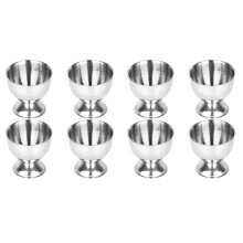 8X Egg Cups Set Stainless Steel Eggs Hard Boiled a