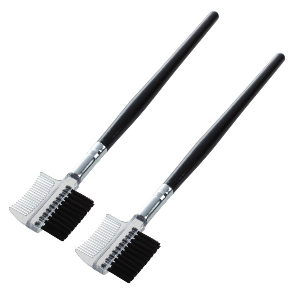 Semoic Women Double-Sides Brow Comb Eyebrow Brush Wood Ho