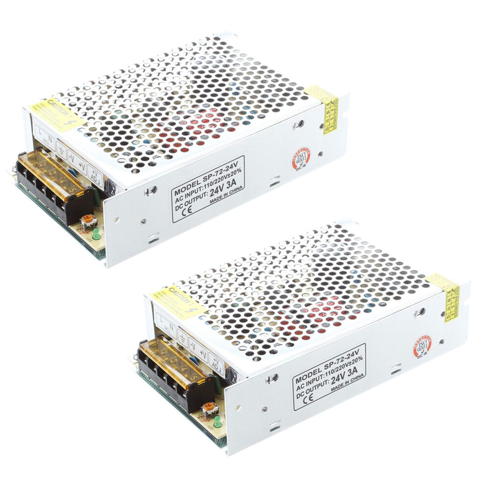 2X Ac 110/220V 24Vdc 3A 72W Power Supply Transform 4852707581629