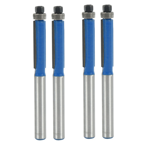 4Pcs 2.6 Inch Long 2 Edges Flush Trim Router Bit 1
